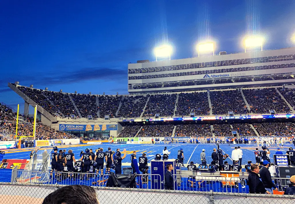 The famous blue turf at Boise State Stadium.