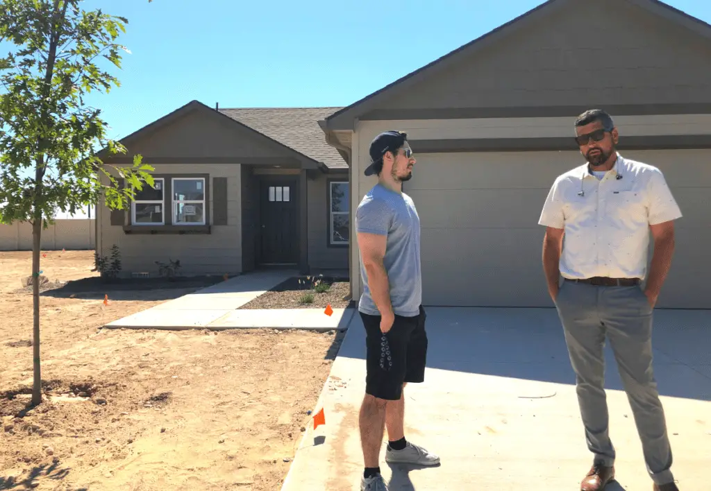 A house in its near finished stage of development.