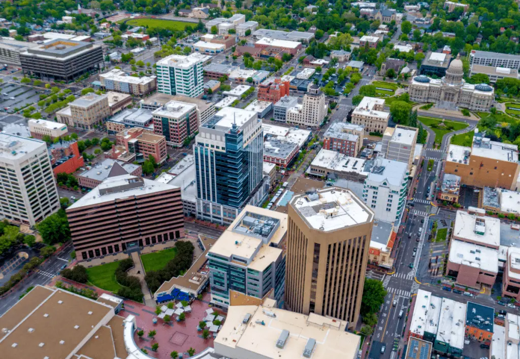 Downtown grove street in Boise.