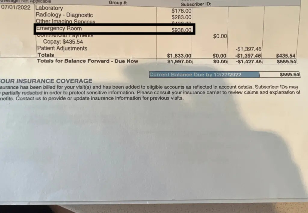 Medical bill from Boise's St Luke's Hospital.