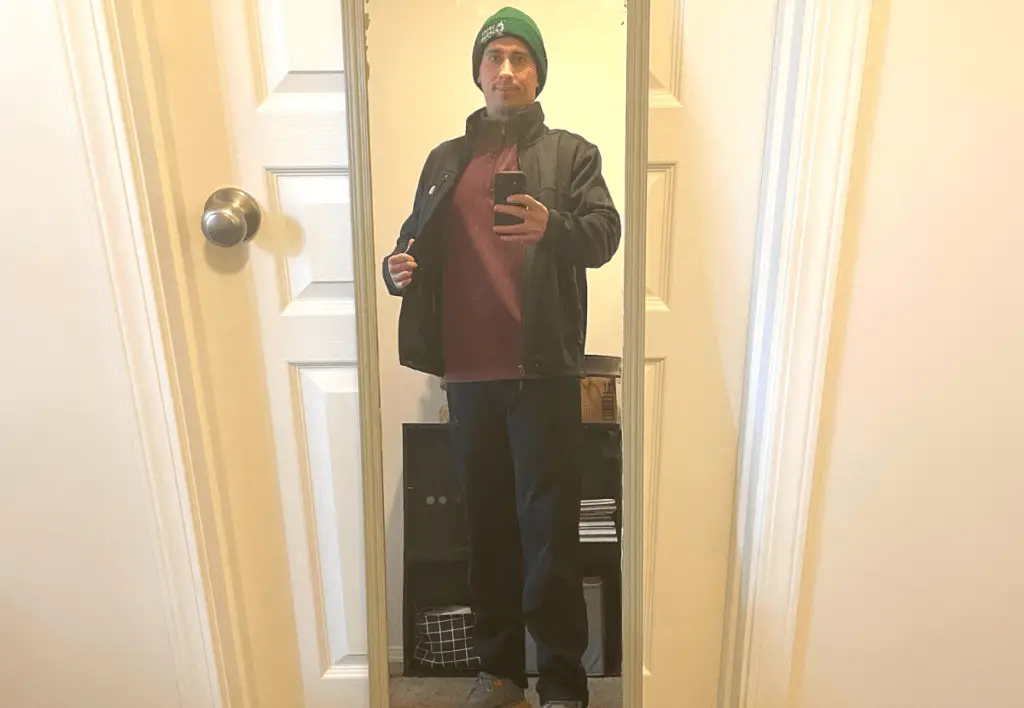 A picture of myself showcasing how to dress during the winter in Boise.